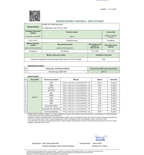 10% olejek KONOPNY CBD + CBN | THC CBG CBDA | RAW Full Spectrum - obrazek 2